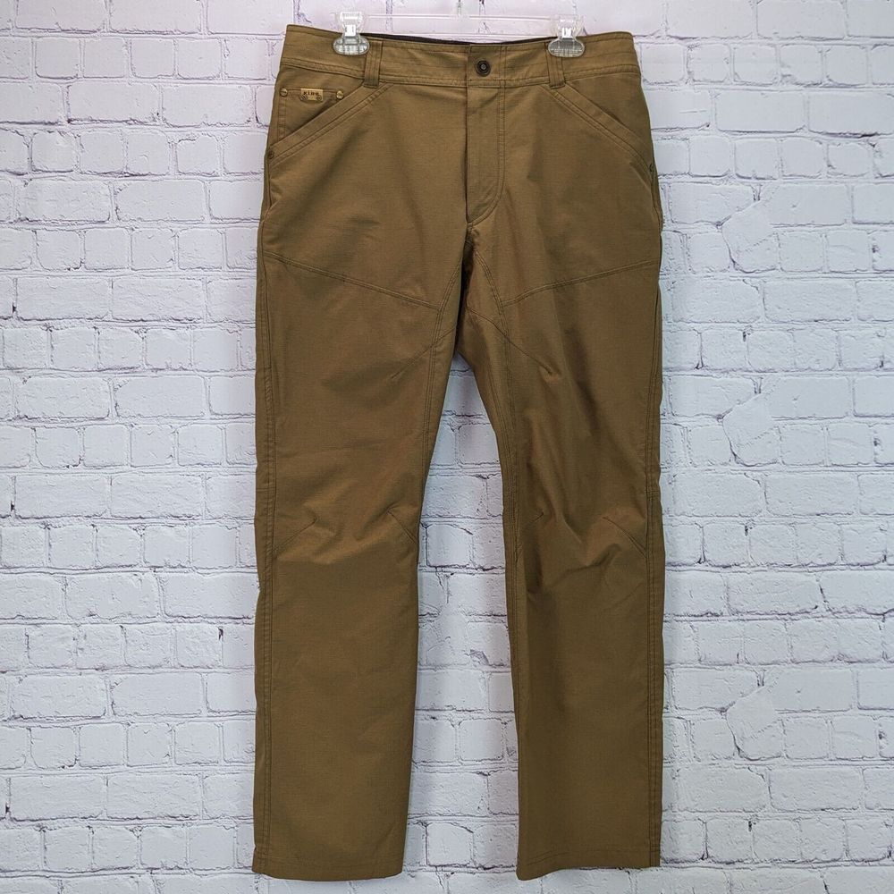 Kuhl The Silencr Sz 34x30 Men Brown Ripstop Stretch Pants Hiking Outdoors Nylon